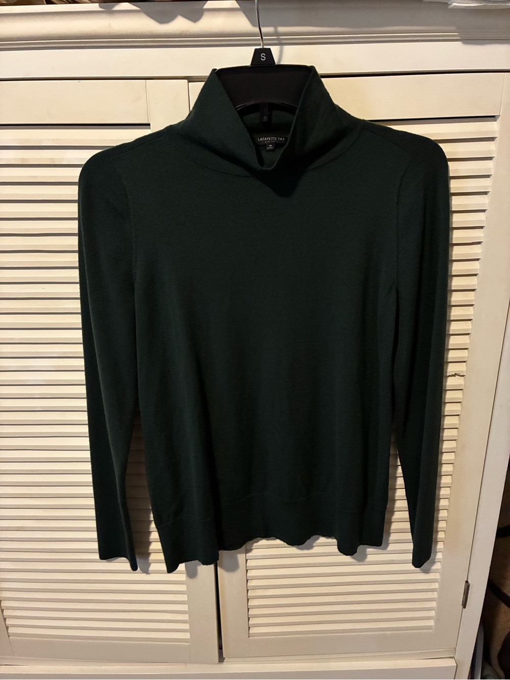 Lafayette 148 New York 100% Wool Forest Green Turtleneck Sweater